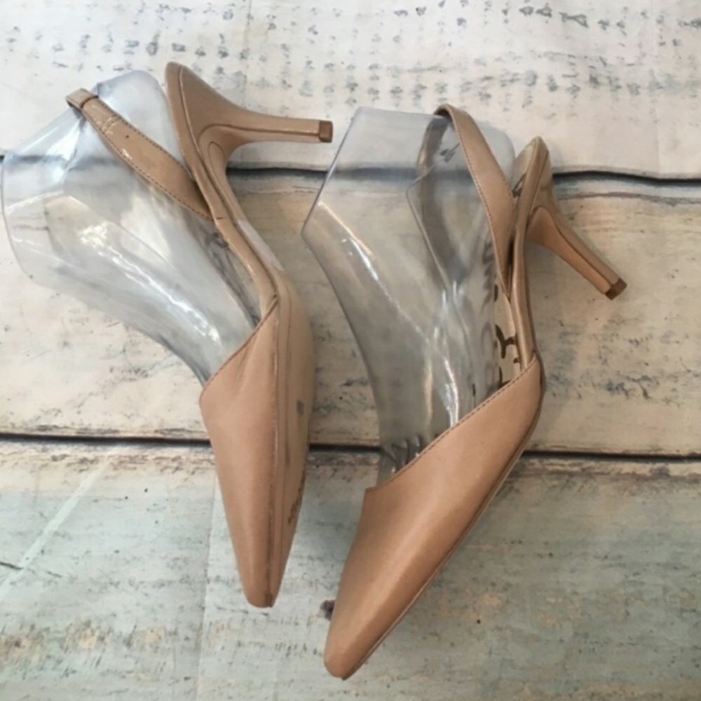 Sam Edelman  Orly slingback nude beige  heels  7.5 - Picture 2 of 5